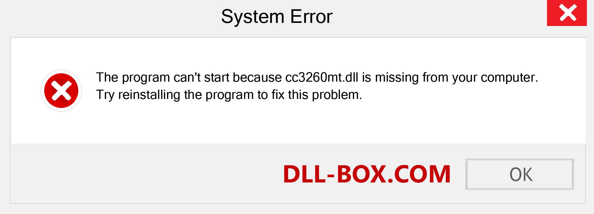  cc3260mt.dll file is missing?. Download for Windows 7, 8, 10 - Fix  cc3260mt dll Missing Error on Windows, photos, images
